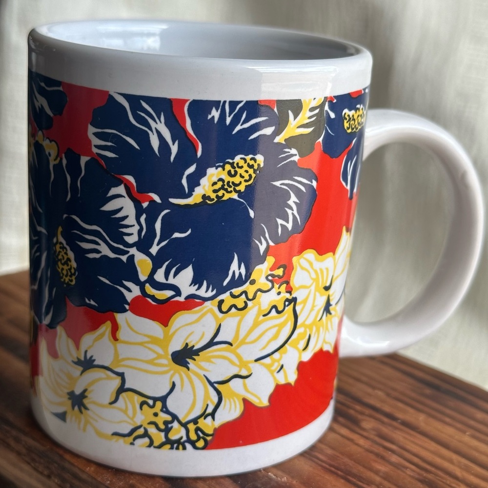 Hilo Hattie Floral Mug - Red, Blue, and Yellow